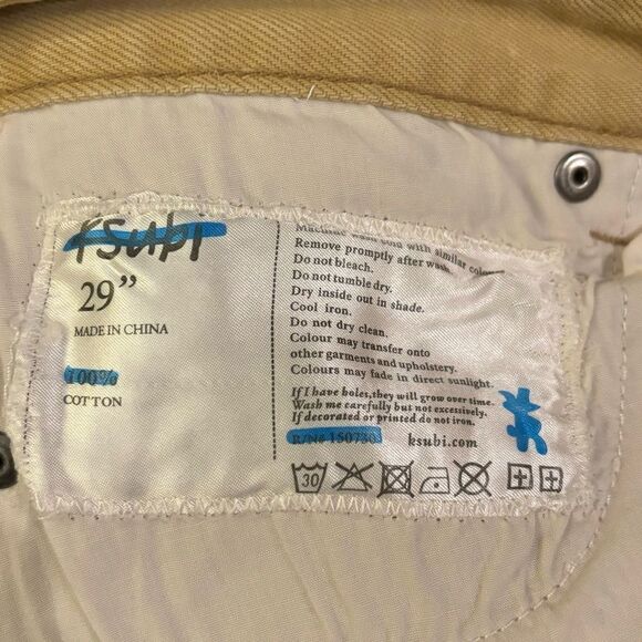 Ksubi Men’s Tan Chitch Button Fly Beige Tan Sandstorm Tapered Jeans Size 29 - Picture 13 of 13